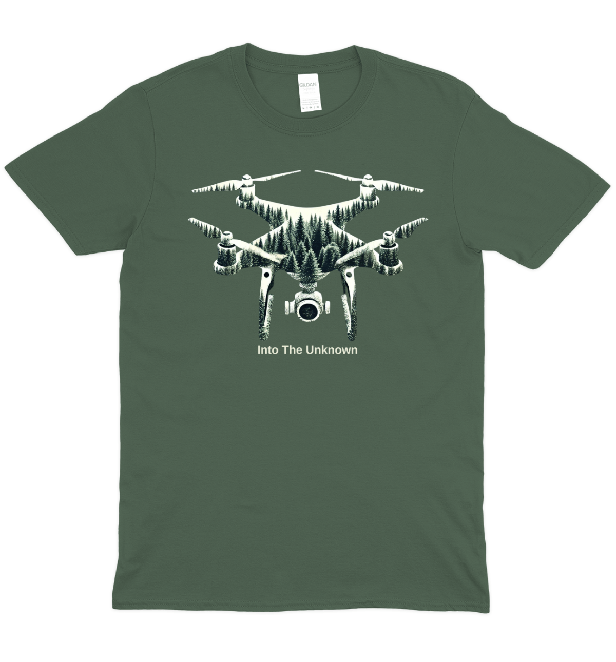 Into The Unknown Drone Graphic T-Shirt