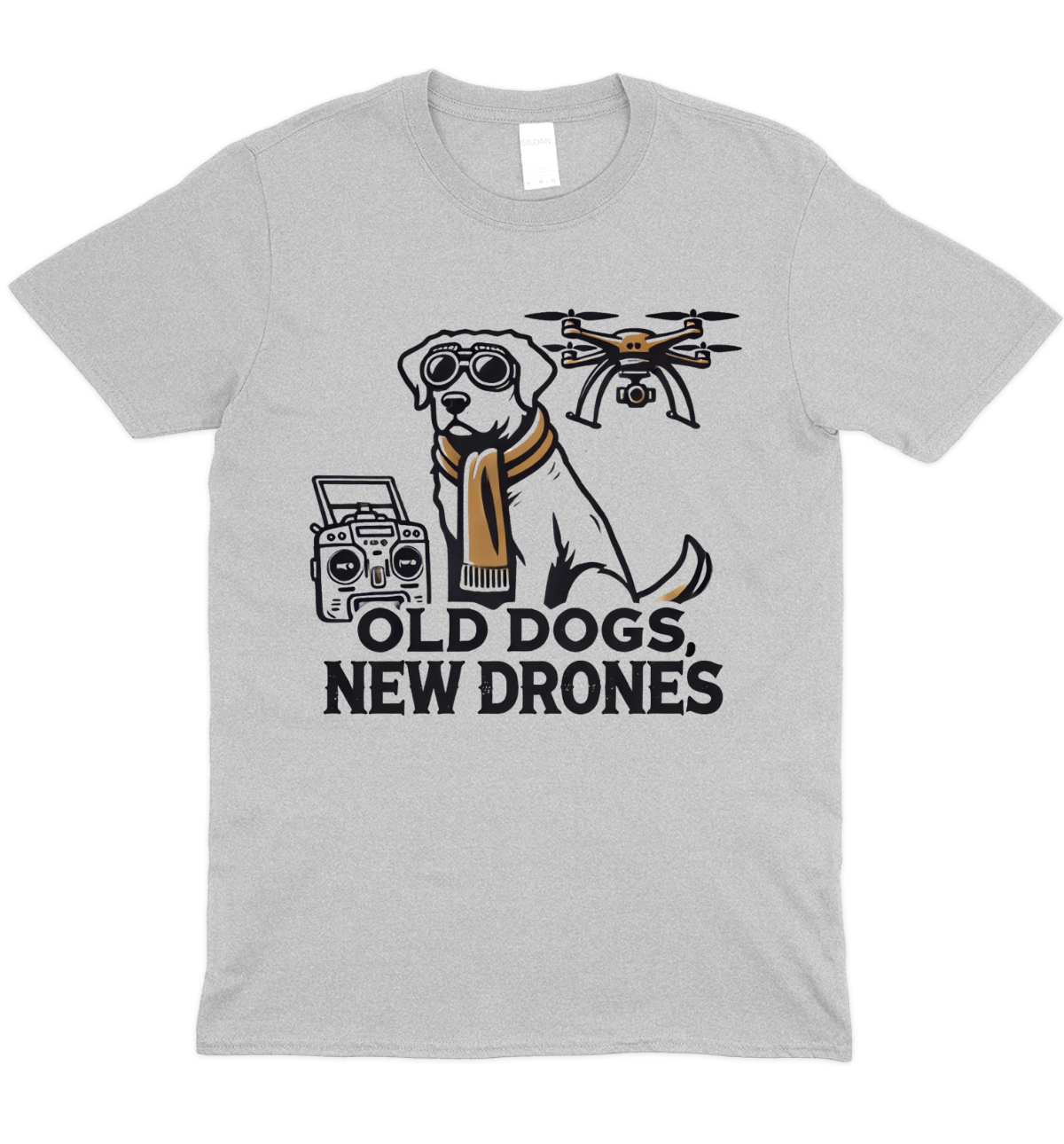Old Dog New Tricks Drone Graphic T-Shirt