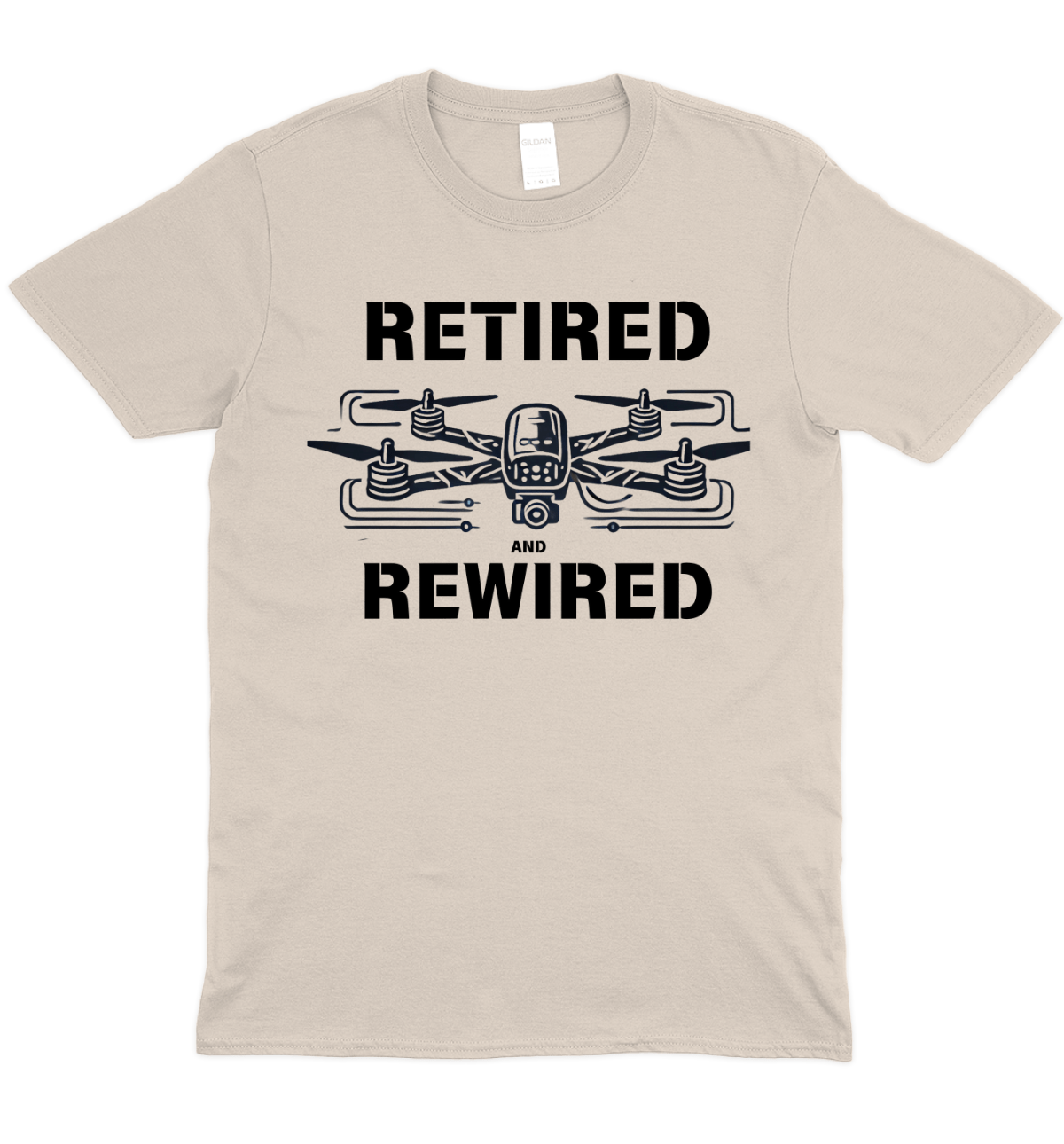 Retired and Rewired Drone Graphic T-Shirt