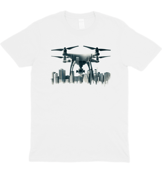 Double Exposure Drone Graphic T-Shirt