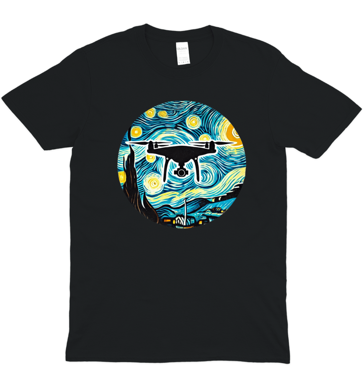 Starry Night Drones Graphic T-Shirt