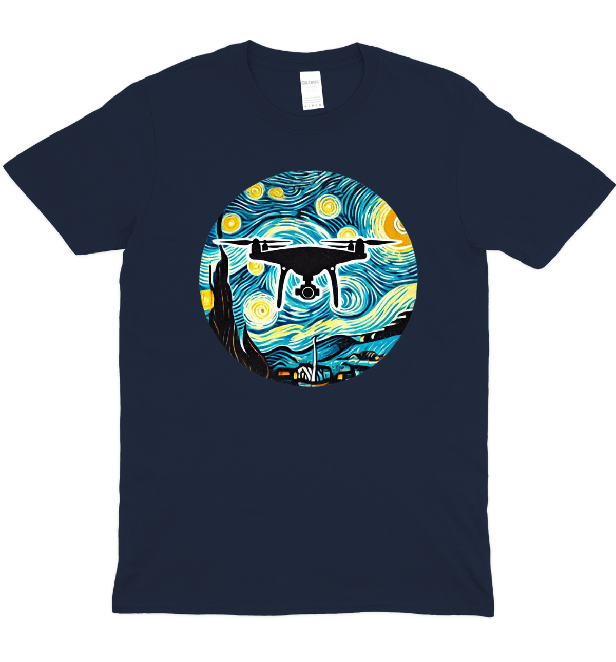 Starry Night Drones Graphic T-Shirt