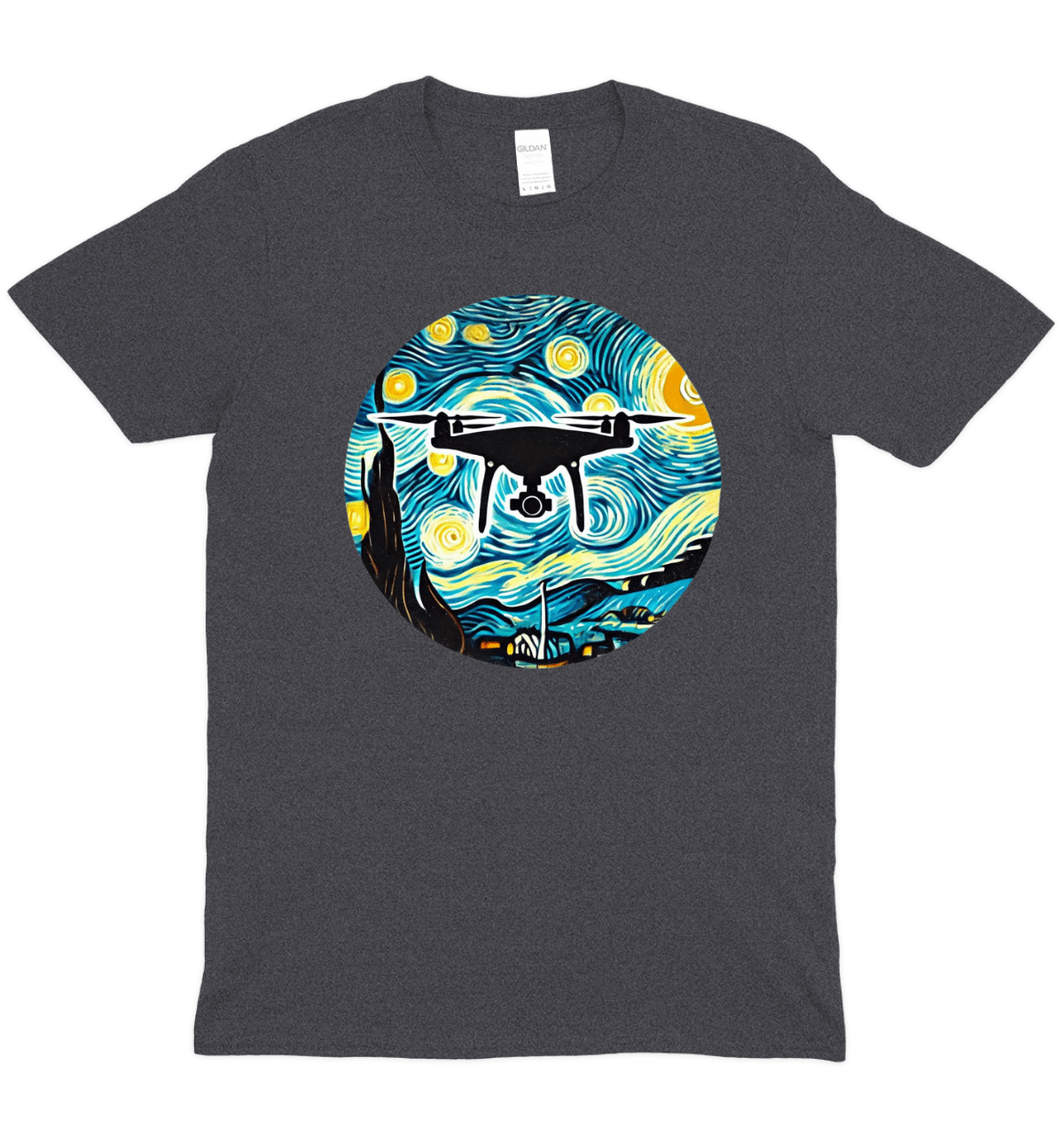 Starry Night Drones Graphic T-Shirt