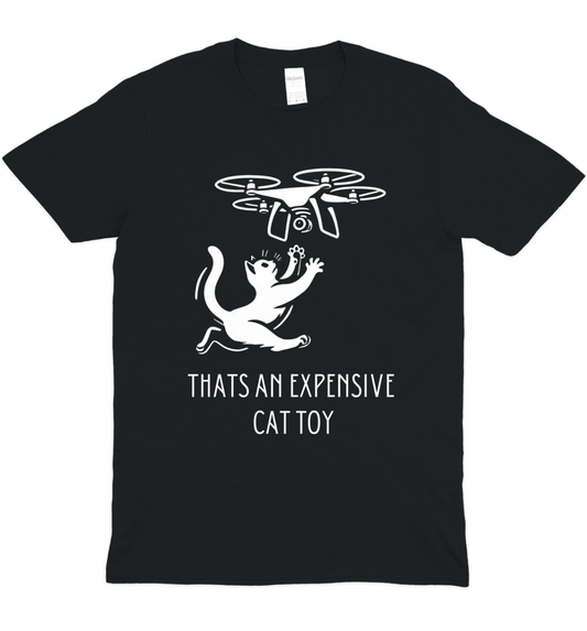 Expensive Cat Toy Drone Graphic T-Shirt