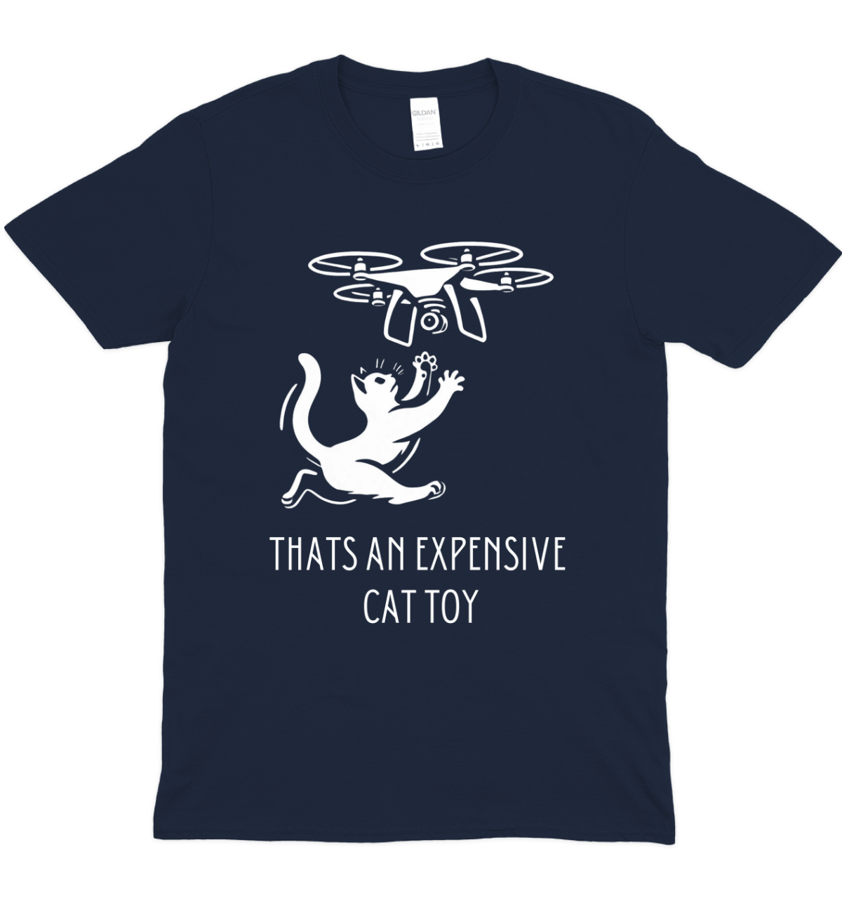 Expensive Cat Toy Drone Graphic T-Shirt