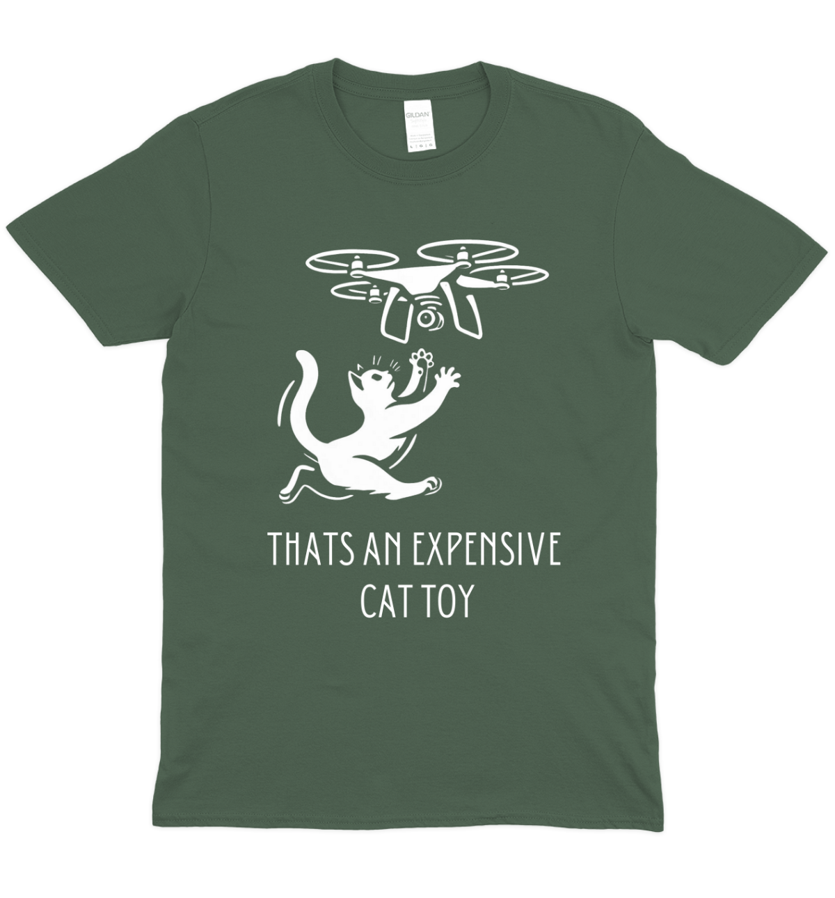 Expensive Cat Toy Drone Graphic T-Shirt