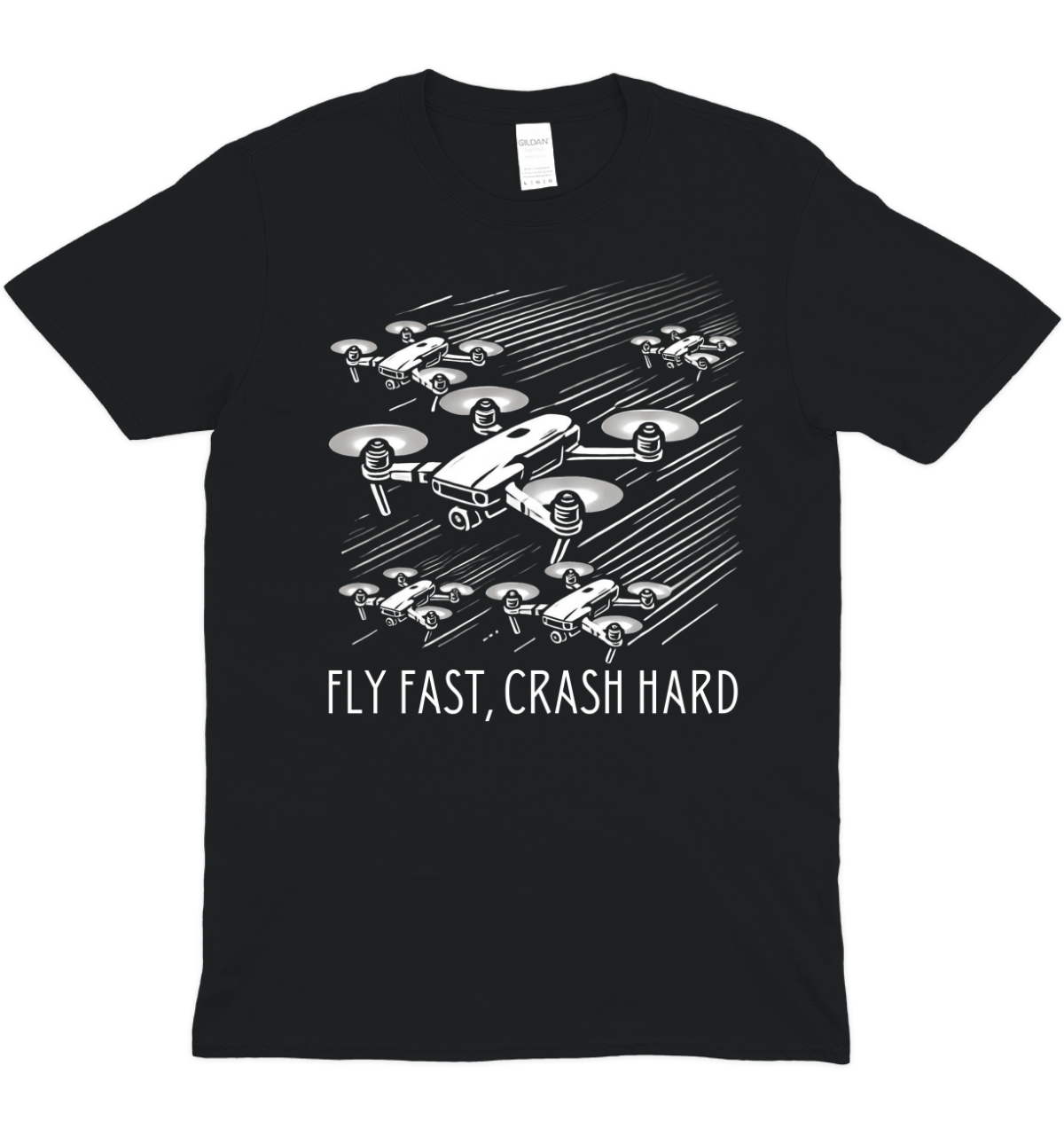 Fly Fast, Crash Hard Drone Graphic T-Shirt