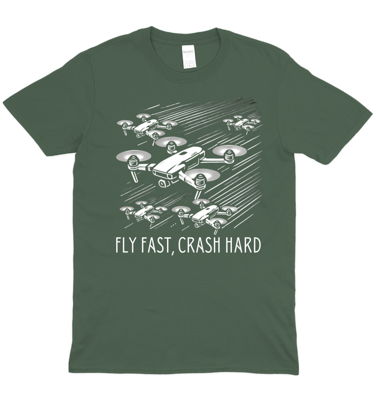 Fly Fast, Crash Hard Drone Graphic T-Shirt