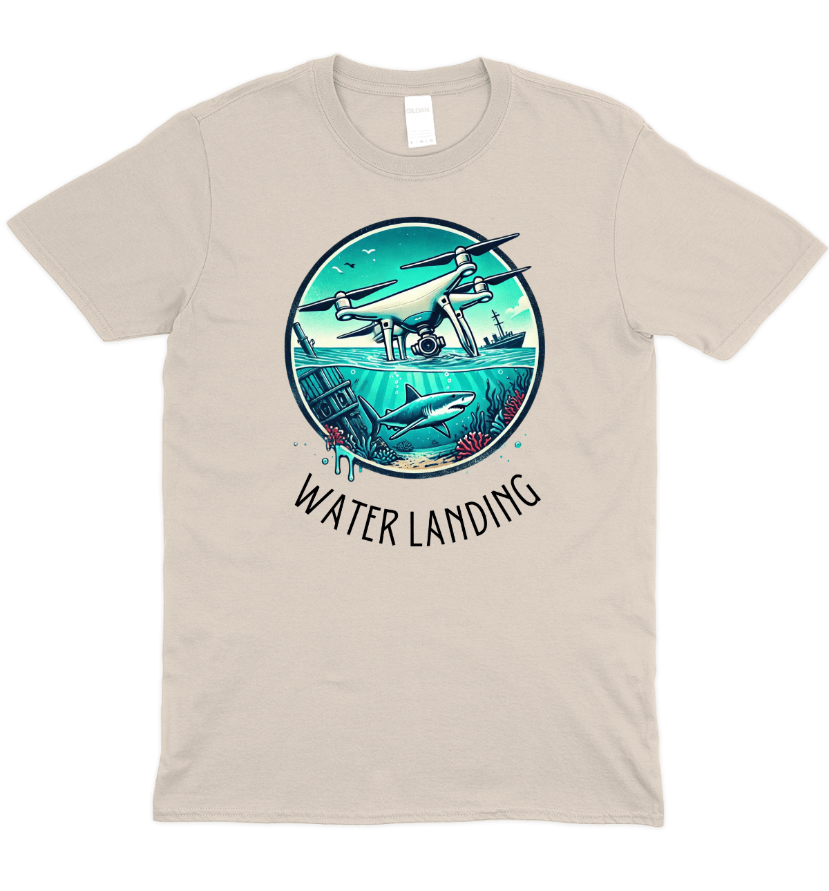 Water Landing Drone Graphic T-Shirt