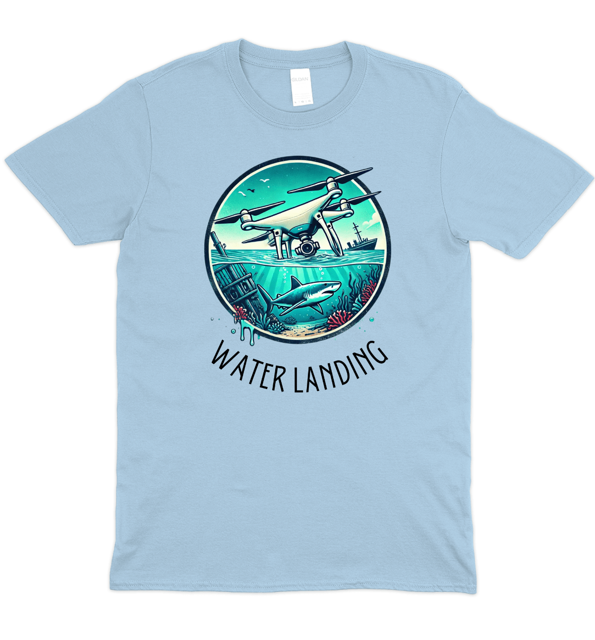 Water Landing Drone Graphic T-Shirt