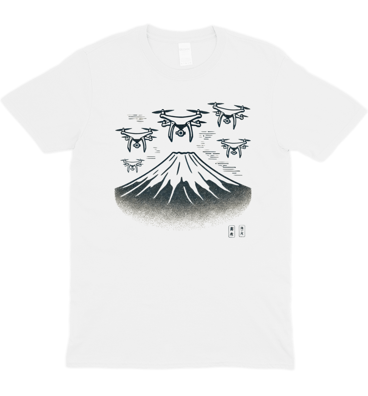 Mount Fuji Drone Graphic T-Shirt