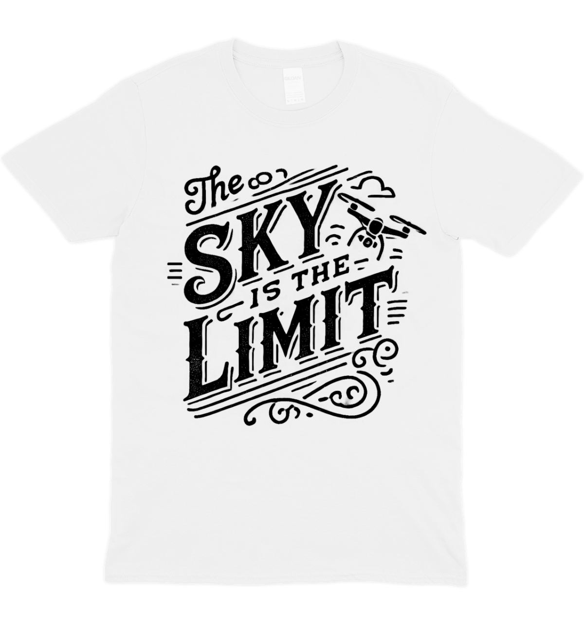 The Sky Is The Limit Typography Drone Graphic T-Shirt