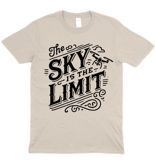The Sky Is The Limit Typography Drone Graphic T-Shirt