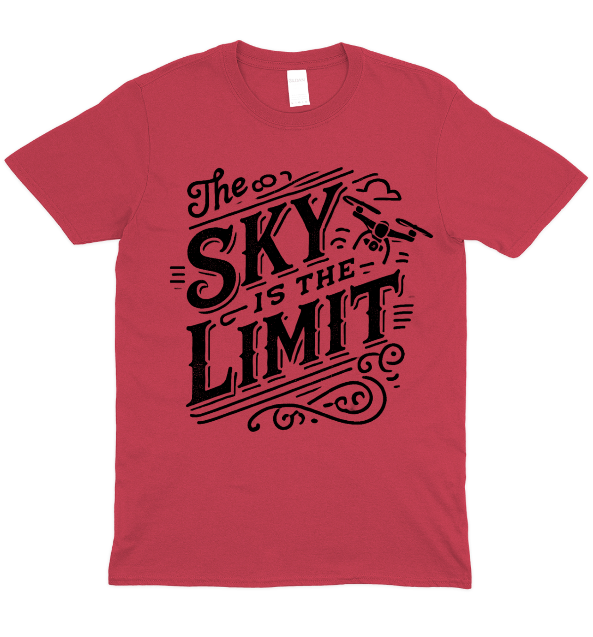 The Sky Is The Limit Typography Drone Graphic T-Shirt