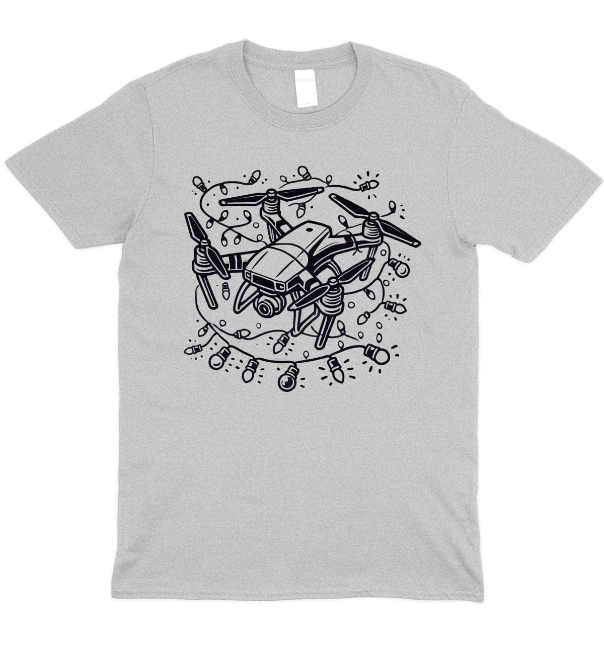 Christmas Light Drone Graphic T-Shirt