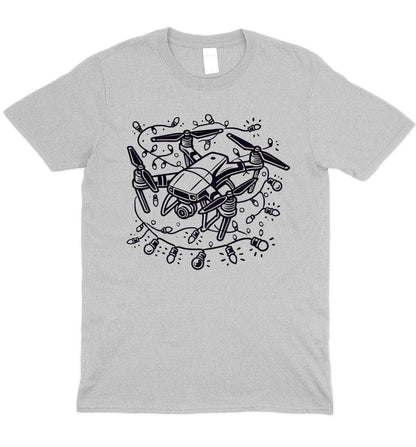 Christmas Light Drone Graphic T-Shirt