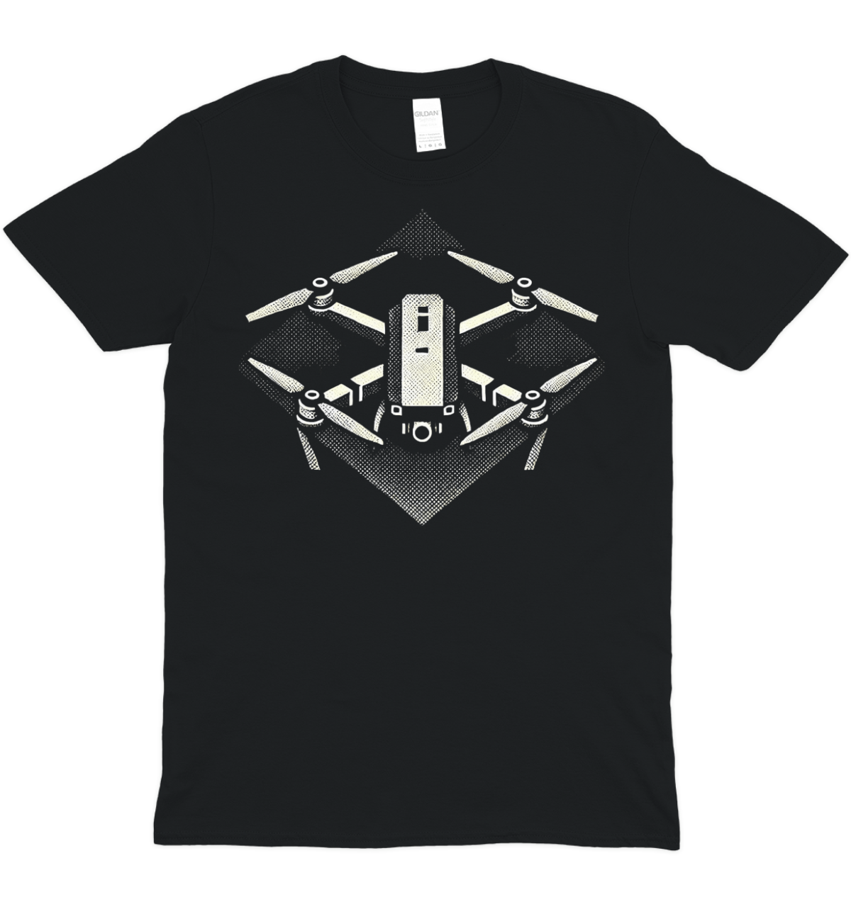 Halftone Drone Graphic T-Shirt