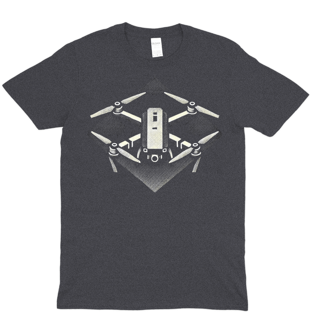 Halftone Drone Graphic T-Shirt